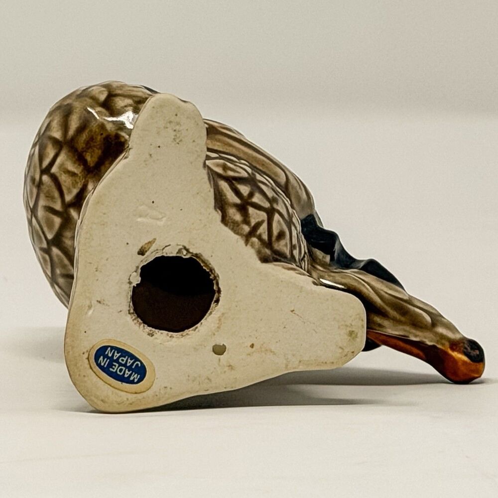 Vintage Owl Figurine Violin Player Japan Ceramic Big Eyes 3 Inch - Picture 7 of 8